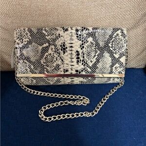 Danier Leather snakeskin chain clutch. STUNNING!